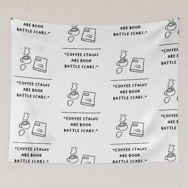 Item preview, "Coffee Stains Are Book Battle Scars" designed and sold by RM-Journey.