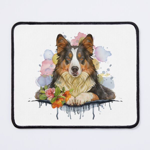Item preview, Border collie resting among flowers designed and sold by Ann Miu Deluxe.