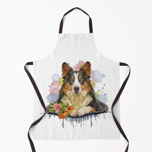 Item preview, Border collie resting among flowers designed and sold by Ann Miu Deluxe.