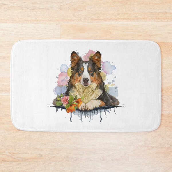 Item preview, Border collie resting among flowers designed and sold by Ann Miu Deluxe.