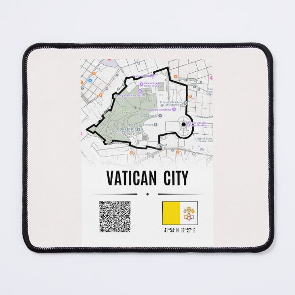Item preview, Vatican City Map Art with St. Peter's Basilica and Religious Landmarks – Catholic Wall Decor designed and sold by Psycho-Crazy.