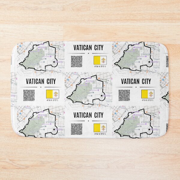 Item preview, Vatican City Map Art with St. Peter's Basilica and Religious Landmarks – Catholic Wall Decor designed and sold by Psycho-Crazy.