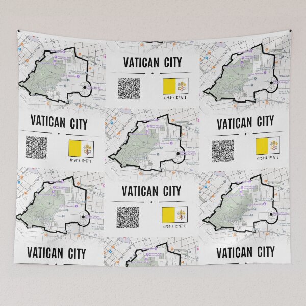 Item preview, Vatican City Map Art with St. Peter's Basilica and Religious Landmarks – Catholic Wall Decor designed and sold by Psycho-Crazy.