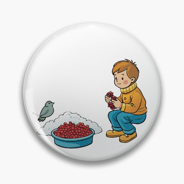 Item preview, Child Sitting on a Snowy Porch, Threading Cranberries designed and sold by omerfdln34.