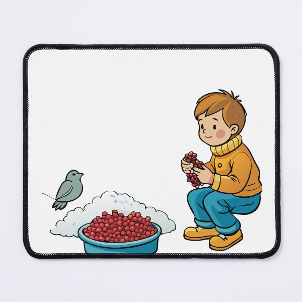 Item preview, Child Sitting on a Snowy Porch, Threading Cranberries designed and sold by omerfdln34.