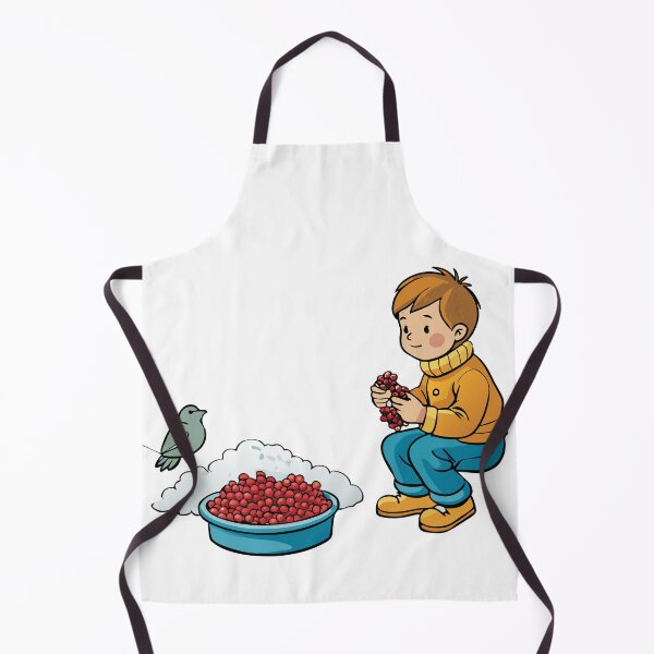 Item preview, Child Sitting on a Snowy Porch, Threading Cranberries designed and sold by omerfdln34.