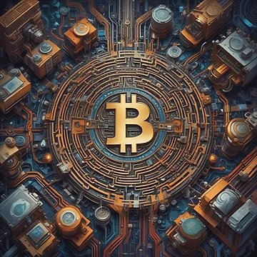 Artwork thumbnail, Computer chip Bitcoin by S-R-TDesign