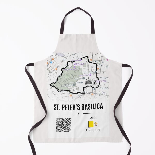 Item preview, St. Peter's Basilica - Vatican City Map Art and Historical Landmarks Wall Decor designed and sold by Psycho-Crazy.