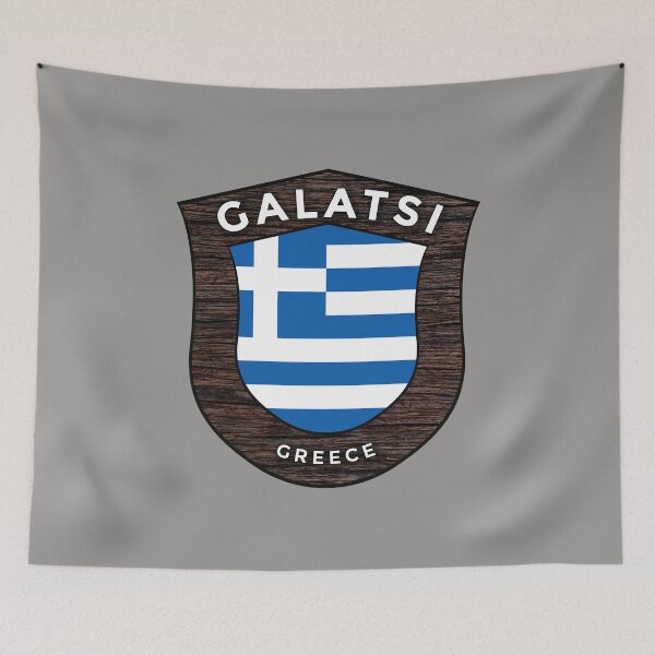 Item preview, Galatsi Greece Emblem Flag designed and sold by World Designs.