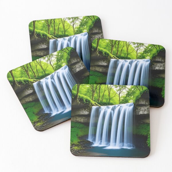 Item preview, waterfall in the green forest or green jungle 2 designed and sold by AA-designstore.