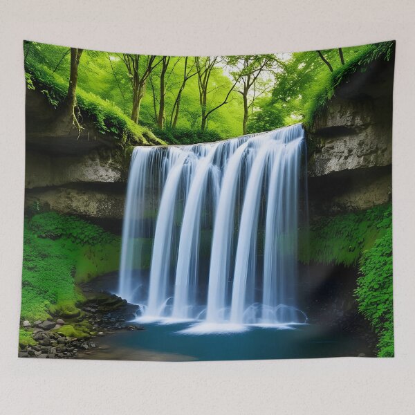 Item preview, waterfall in the green forest or green jungle 2 designed and sold by AA-designstore.