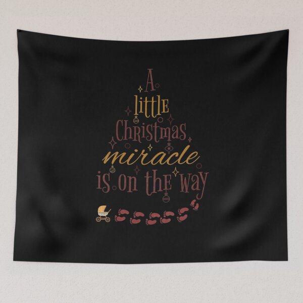 Item preview, A Little Christmas Miracle Is on the Way & Festive Pregnancy Announcement Design designed and sold by drip.design.co.