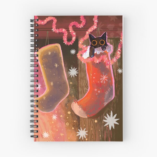 Item preview, Cat snuggling in the Christmas stocking  designed and sold by Ecillustration1.