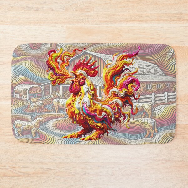 Item preview, Fiery Rooster - Vibrant Psychedelic Chaos designed and sold by SHHCreations.