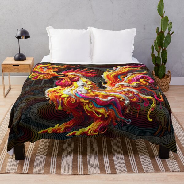 Item preview, Fiery Rooster - Vibrant Psychedelic Chaos designed and sold by SHHCreations.