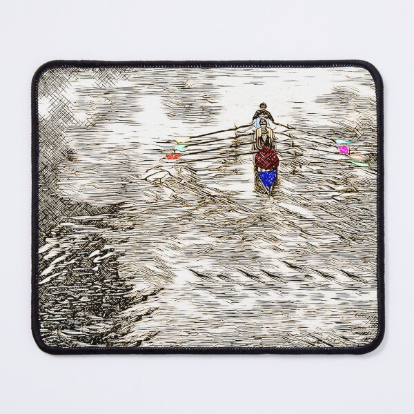 Item preview, Vintage Rowing Artwork: Colorful Oars on Serene Waters designed and sold by Michael van der Hoorn.