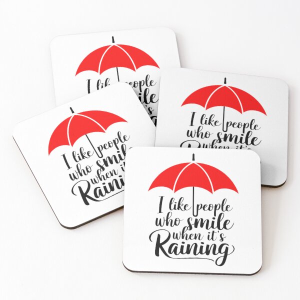 Item preview, Smile in the Rain - Red Umbrella Positive Design designed and sold by ObjCrea123.