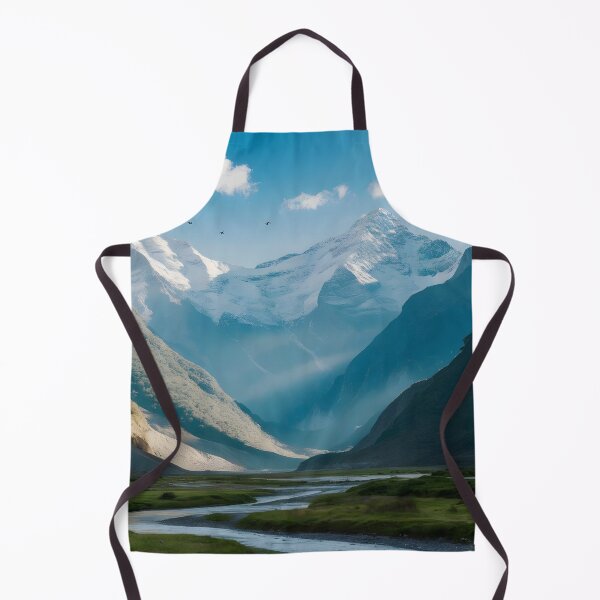 Artikelvorschau, schneebedeckte Berge, Ebenen und Fluss entworfen und verkauft von AA-designstore.