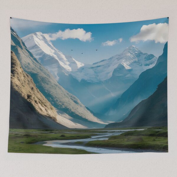Item preview, snowy mountains, plains and river designed and sold by AA-designstore.