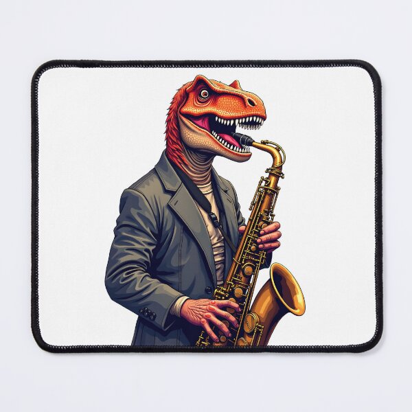 Item preview, T-Rex in Suit wth Alto Sax designed and sold by kjp-design.