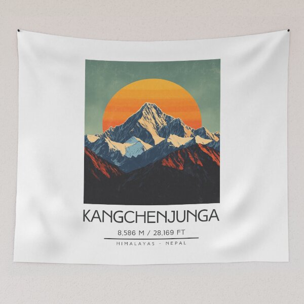 Item preview, A Vintage Illustration of Kangchenjunga - Nepal  designed and sold by GoodOldVintage.