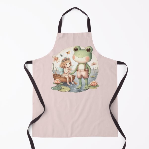 Item preview, Frogcore / Fairycore lovely watercolor illustration, a little girl is boating with a cute frog designed and sold by coloursforkids.