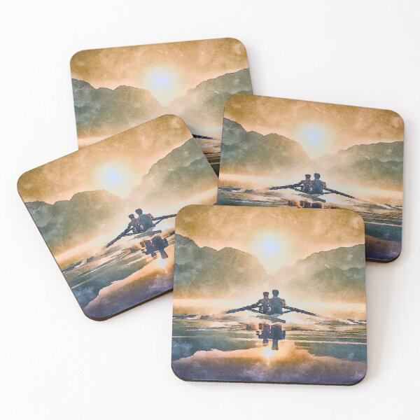 Item preview, Golden Rowing Artwork: Serene Duo at Sunrise designed and sold by Michael van der Hoorn.