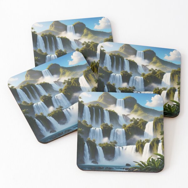Item preview, waterfalls in the green forest or green jungle 3 designed and sold by AA-designstore.