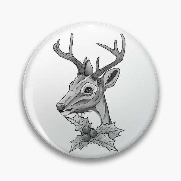 Item preview, Neotraditional deer black and grey designed and sold by theartsyeq_art.