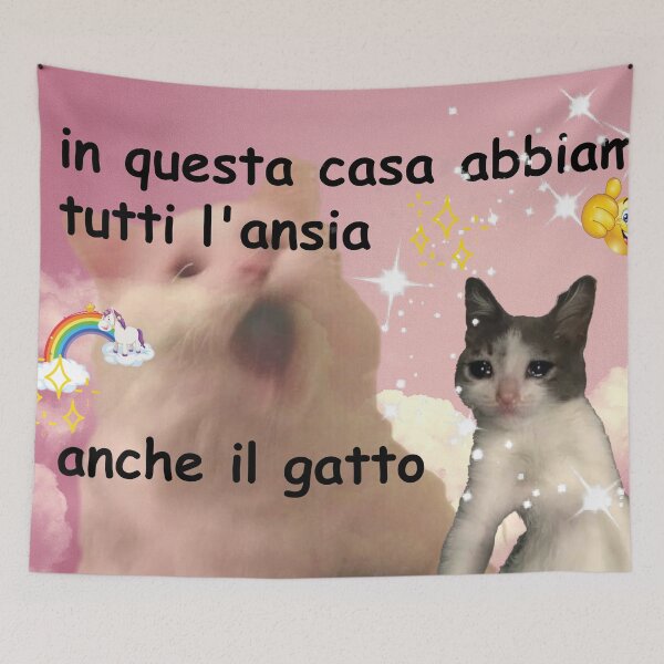 Item preview, in questa casa abbiamo tutti l'ansia, anche il gatto designed and sold by alisonm47.