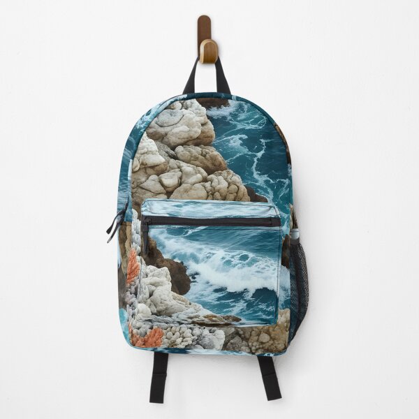 Item preview, sea waves and reefs on rocky beach designed and sold by AA-designstore.