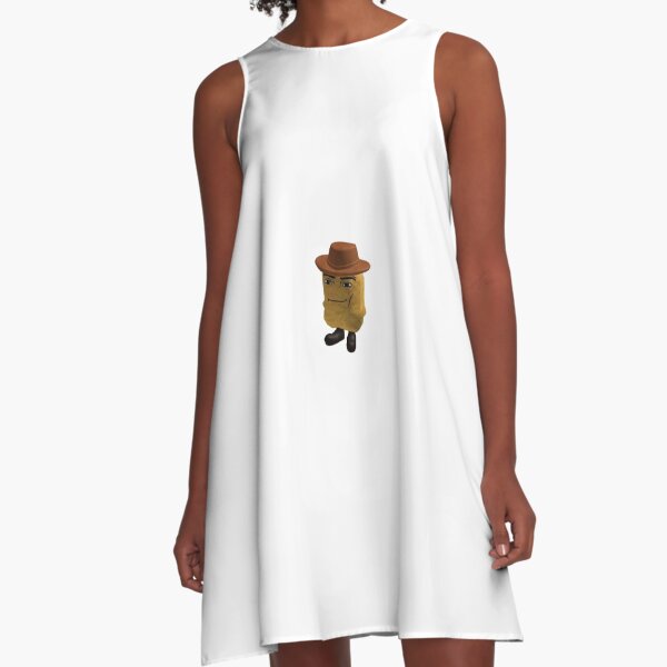 Roblox Chicken nugget in a cowboy hat A-Line Dress