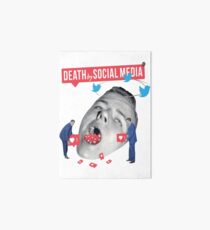 Death by Social Media T-Shirt - Too much social media can cause death. Art Board