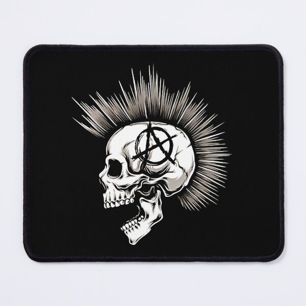 Item preview, Punk Anarchy Skull with Mohawk - A rebellious and edgy artwork featuring a skull with a vibrant mohawk, symbolizing punk spirit and anarchy designed and sold by Earth Nature Creations.
