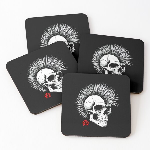 Item preview, Punk Anarchy Skull with Mohawk - Print designed and sold by Earth Nature Creations.
