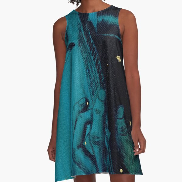 Blue Musician - Guitar A-Line Dress