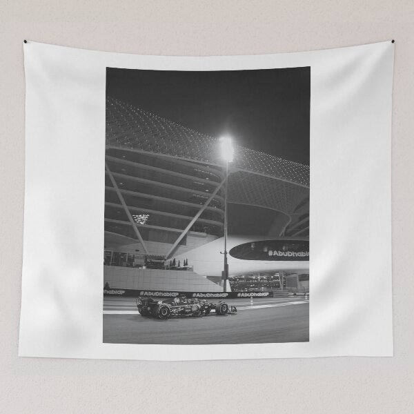 Item preview, Vintage Abu Dhabi Grand Prix Formula 1 artwork Black and White F1 Race Car Photography designed and sold by apixelwall.