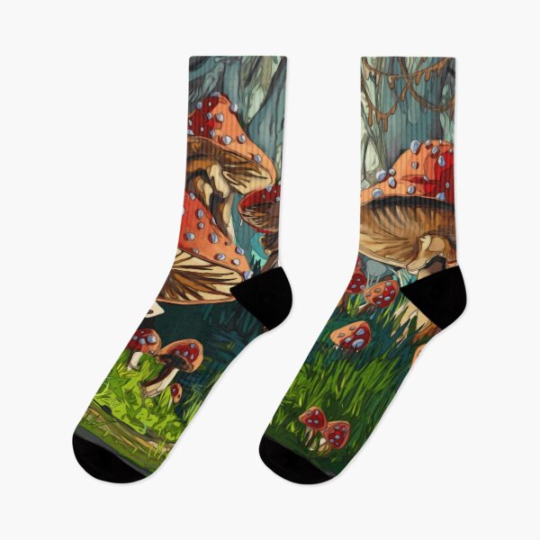 Item preview, Magical mushroom forest designed and sold by Whimsy Pose Illustrations.