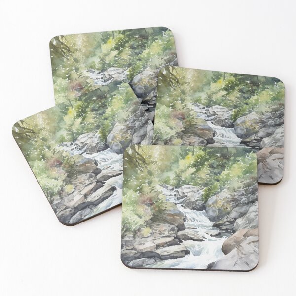 Item preview, Mountain Stream in Watercolor designed and sold by hussardigital.