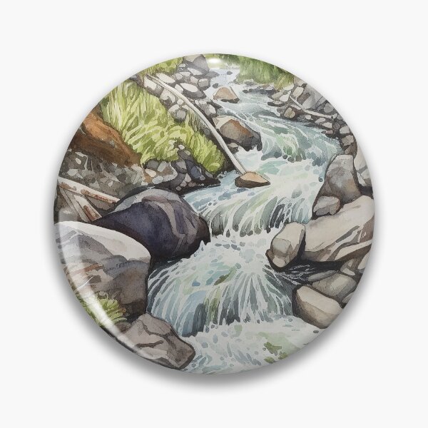 Item preview, Mountain Stream In Watercolor designed and sold by hussardigital.