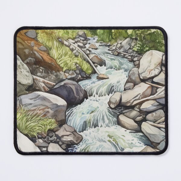 Item preview, Mountain Stream In Watercolor designed and sold by hussardigital.