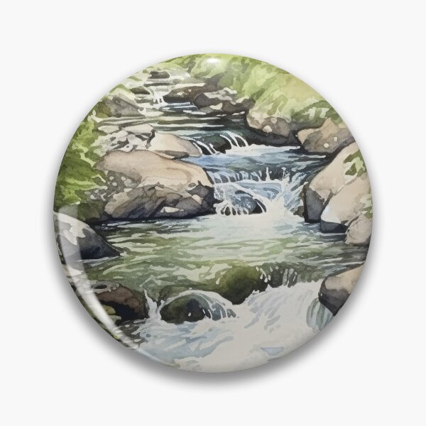 Item preview, Mountain Stream in Watercolor designed and sold by hussardigital.