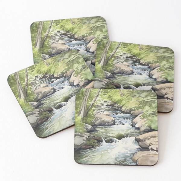 Item preview, Mountain Stream in Watercolor designed and sold by hussardigital.