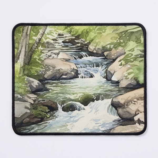 Item preview, Mountain Stream in Watercolor designed and sold by hussardigital.