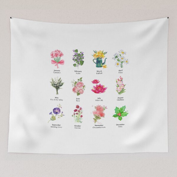 Item preview, Birth Flower Chart designed and sold by OddPopnyc.