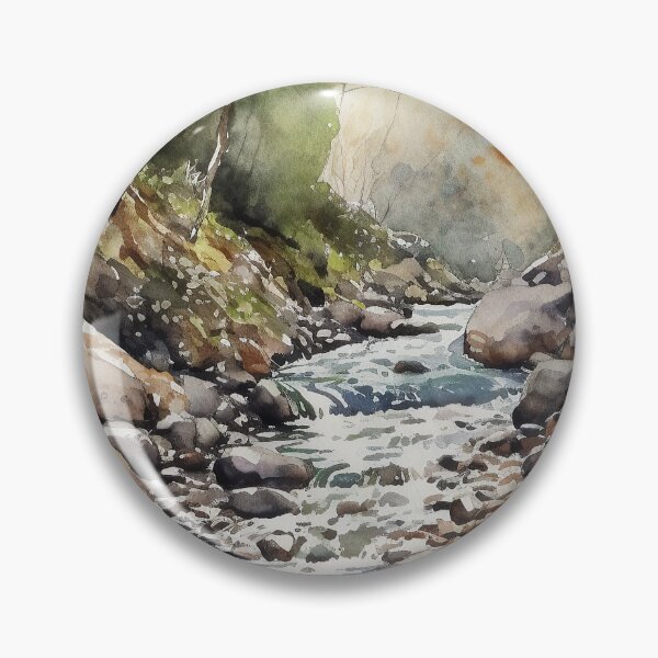 Item preview, Mountain Stream in Watercolor designed and sold by hussardigital.