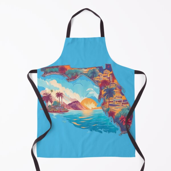 Item preview, Tropical Florida Paradise State Outline Watercolor designed and sold by BeachBreezyVA.