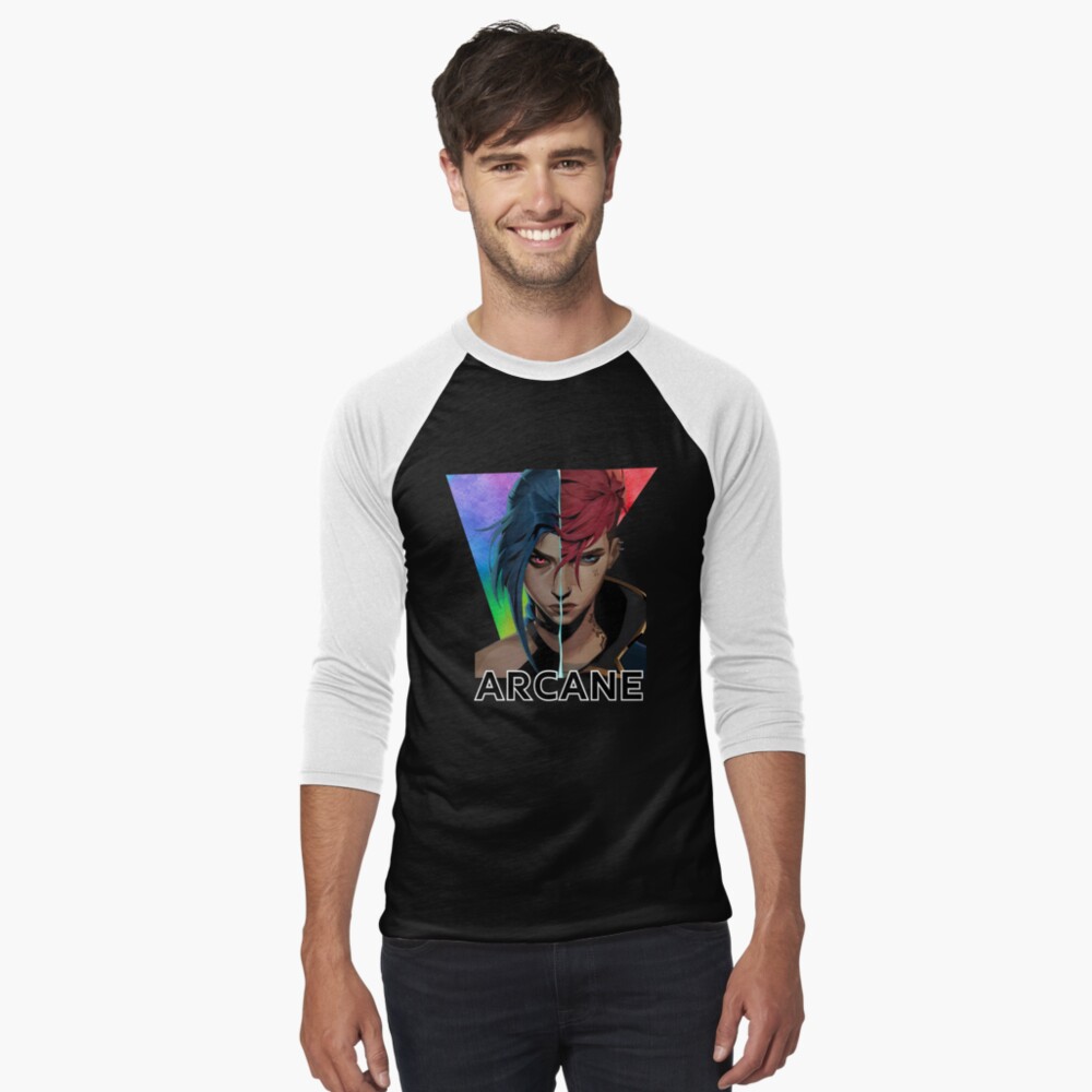 Vista previa del artículo con la obra «Camiseta ¾ estilo béisbol», diseñado y vendido por RussCrosby.