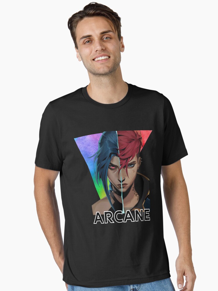 Imagen 1 de 7, Camiseta esencial con la obra Arcano Vi y Jinx, diseñada y vendida por RussCrosby.