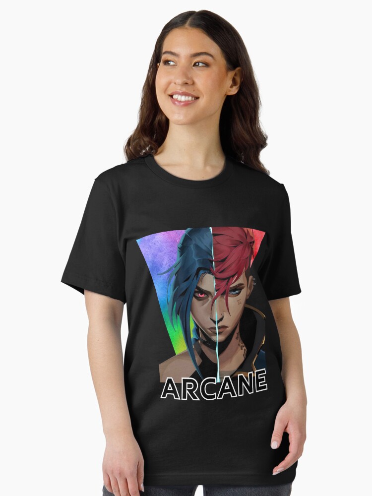 Imagen 2 de 7, Camiseta esencial con la obra Arcano Vi y Jinx, diseñada y vendida por RussCrosby.
